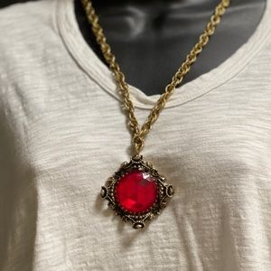 Unique Red Pendant Necklace.